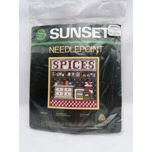 Sunset Needlepoint SPICES 5559 5x5 frame Polly Carbonari